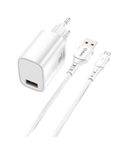 Qcharx Artemisia Cargador 3A 1 Puerto USB 18W + Cable USB a Micro Blanco (1m)